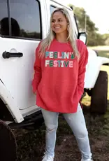 Burnout Sweatshirt - Feelin' Festive (Red)