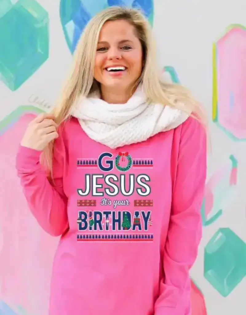 Jesus It's Your Birthday - LS (Safety Pink)