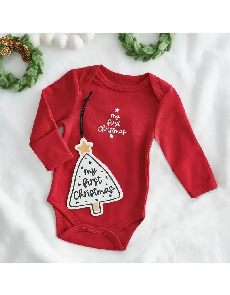 Long Sleeve Snapshirt - My First Christmas 0-3 Mo