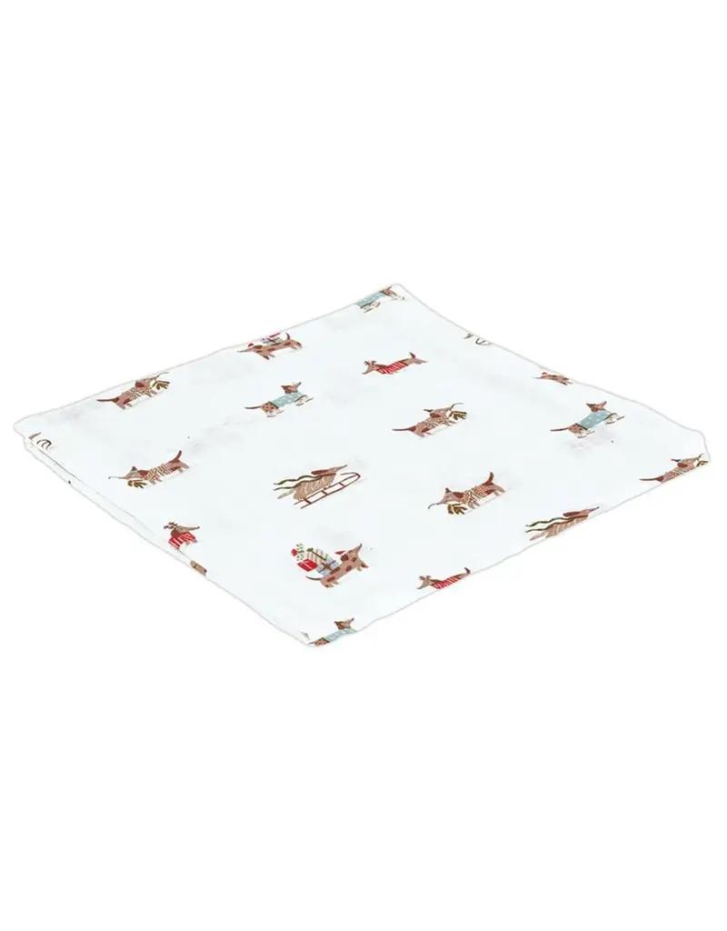 Swaddle Blanket - Plush Dog Rattle