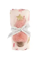 Swaddles with Plush Rattle - Pink Tree