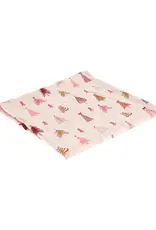 Swaddles with Plush Rattle - Pink Tree