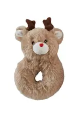 Swaddle Blanket + Plush Reindeer Rattle - Reindeer