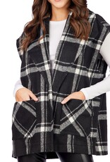 HENDRIX PLAID VEST-Black