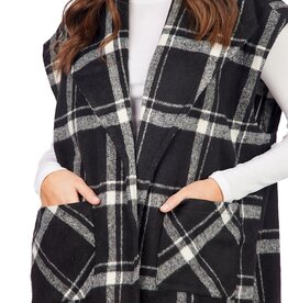 HENDRIX PLAID VEST-Black