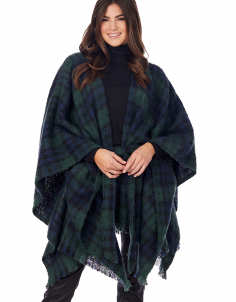 Brinley Belted Poncho Green
