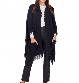 Fringe Poncho- Black