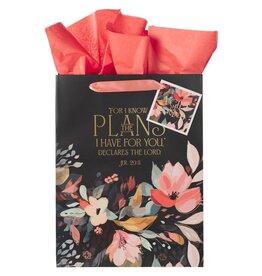Hope and a Future Midnight Botanical Large Portrait Gift Bag - Jeremiah 29:11