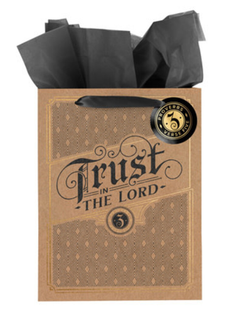 Trust in the Lord Cork-brown Large Portrait Gift Bag - Proverbs 3:5