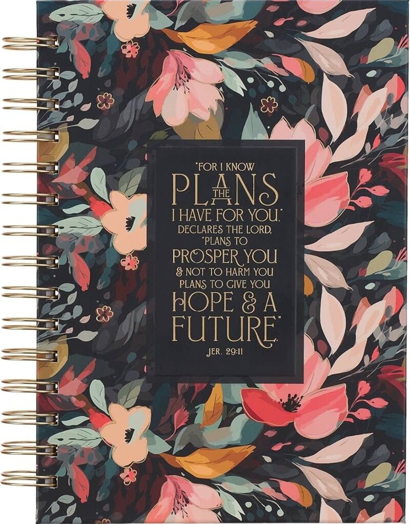 Hope and a Future Midnight Botanical Large Wirebound Journal