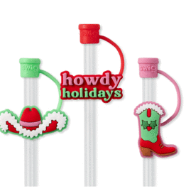 Howdy Holidays Straw Topper Set