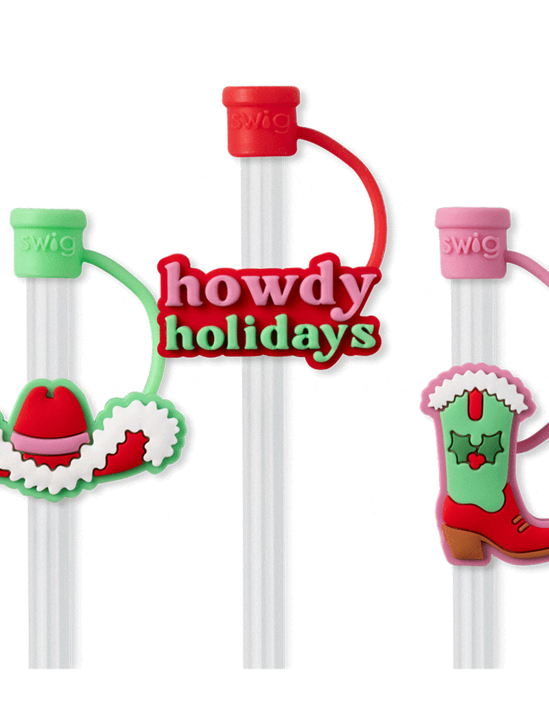 Howdy Holidays Straw Topper Set