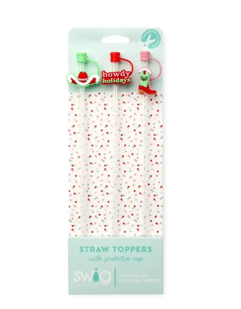 Howdy Holidays Straw Topper Set