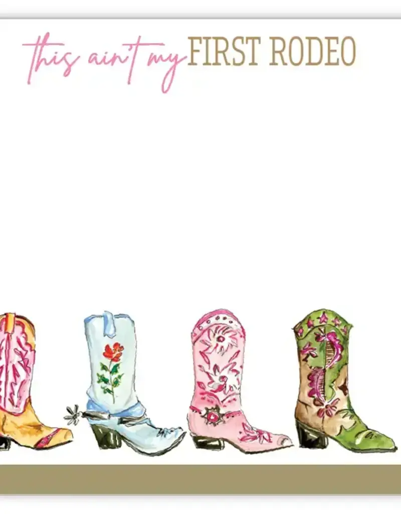 Handpainted Colorful Cowboy Boots Luxe Notepad