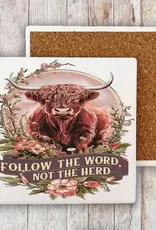 The Word Not the Herd Western Spiritual Stone Coaster