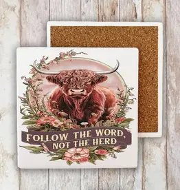 The Word Not the Herd Western Spiritual Stone Coaster