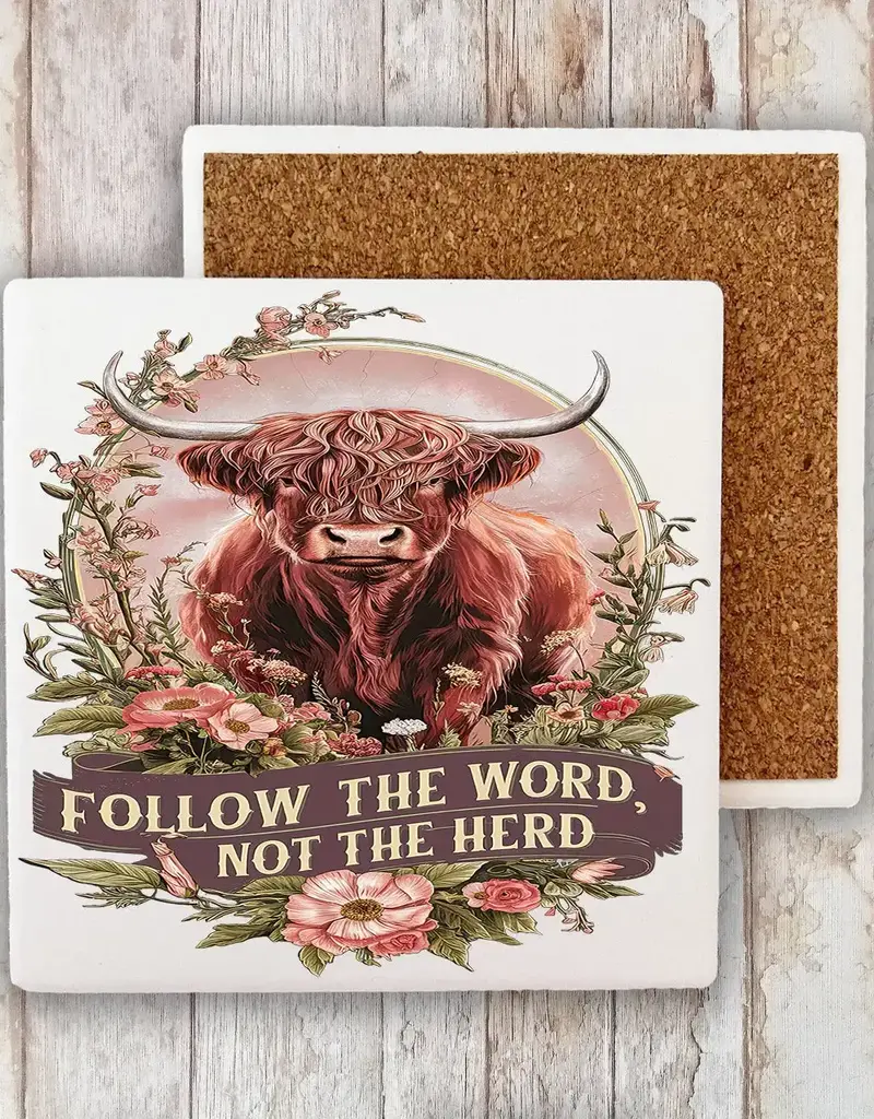 The Word Not the Herd Western Spiritual Stone Coaster
