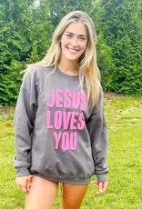 Puff Jesus Loves You  Adult Sweatshirt