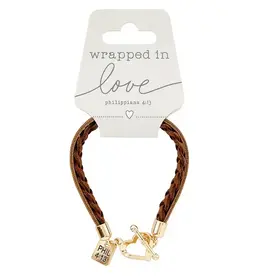 Bracelet-Wrapped In Love w/Heart Clasp-Brown