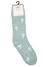 Women's Faith Snuggle Socks Light Blue/White One Size