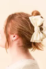 Satin Bow Claw Clip- Cream