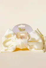 Satin Bow Claw Clip- Cream