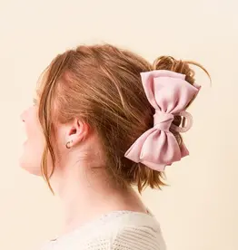 Satin Bow Claw Clip- Blush