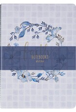 Faith Love and Grace Blue Floral Tile Notebook Set