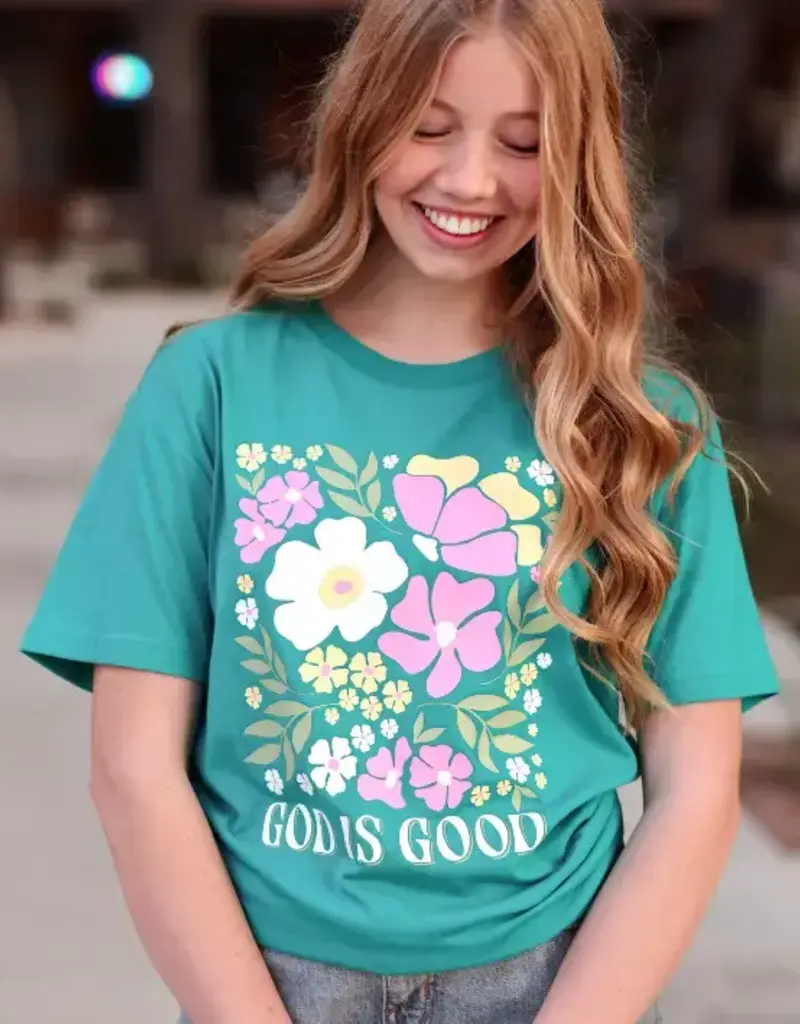 God Is Good Floral Tee