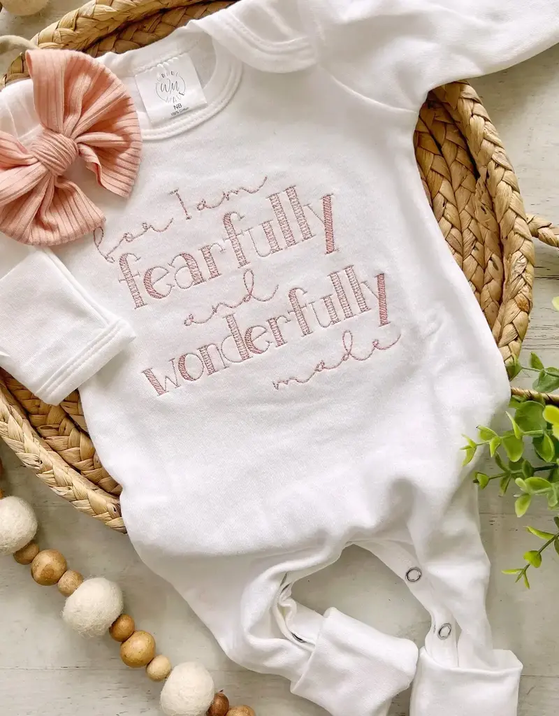 Baby Girl  White Romper Fearfully Wonderfully Made