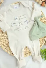 Baby Boy Romper  - Jesus Loves Me