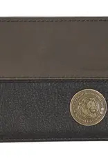 Strong & Courageous Black Brown Leather Wallet  - Joshua 1:9