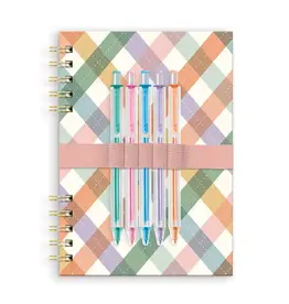 As If Argyle Harper Split-Spiral Notebook & Pen Set