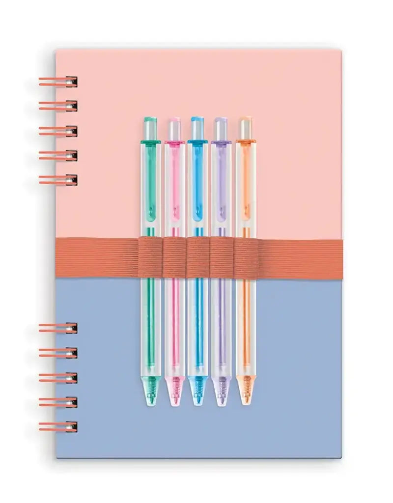 Coral & Salt Water Harper Split-Spiral Notebook & Pen Set