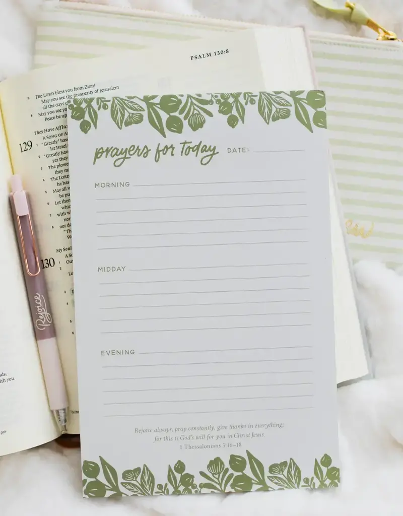 Prayers For Today Notepad | Green Laurel