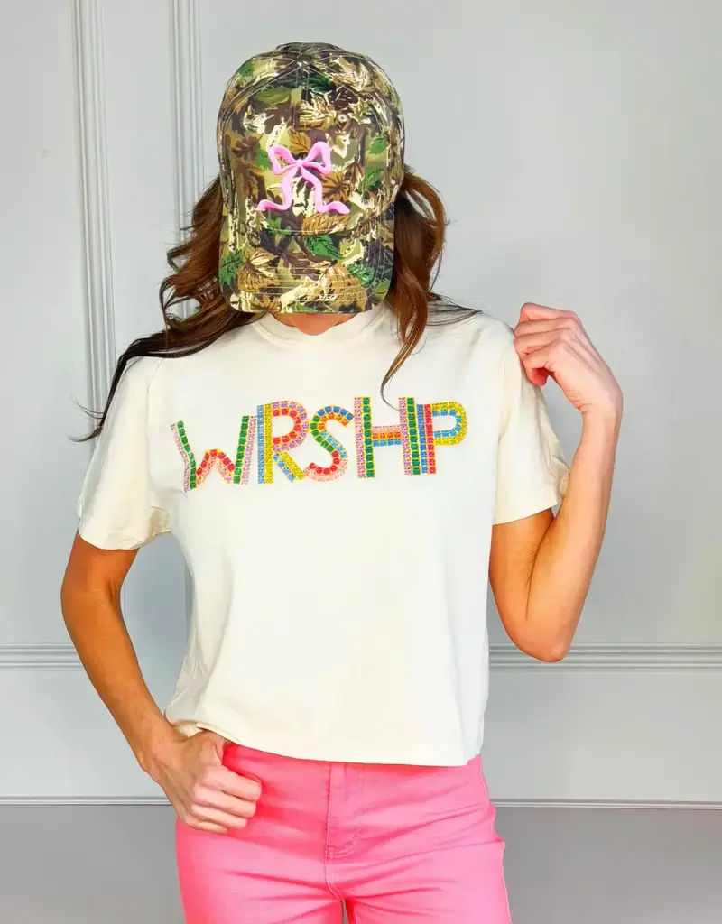Bejeweled Wrshp Crop Tee
