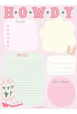 Howdy Cowgirl Boots Western Daily Notepad