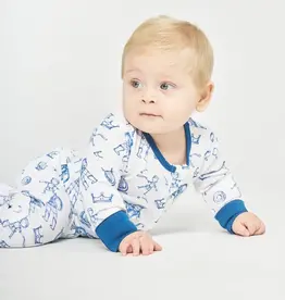 David & Goliath Blue PJ Footed Onesie Cotton