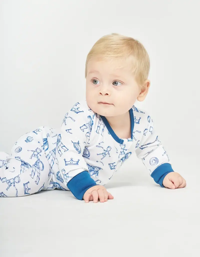 David & Goliath Blue PJ Footed Onesie Cotton