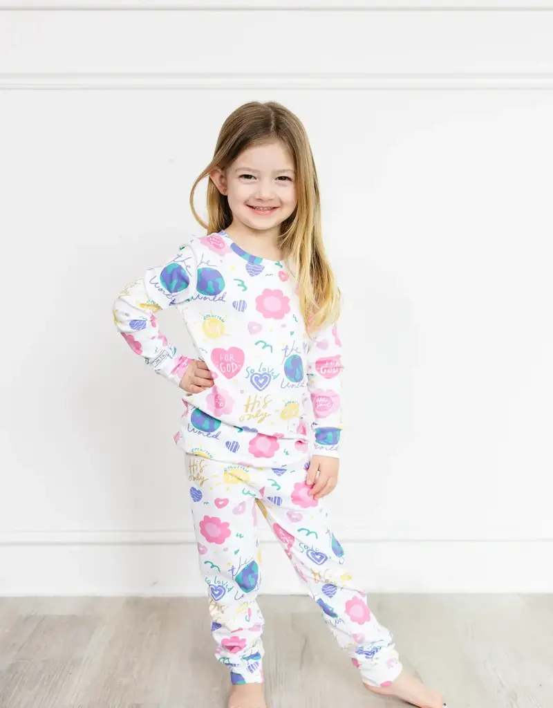 For God So Loved The World PJ Long Sleeve Set Cotton