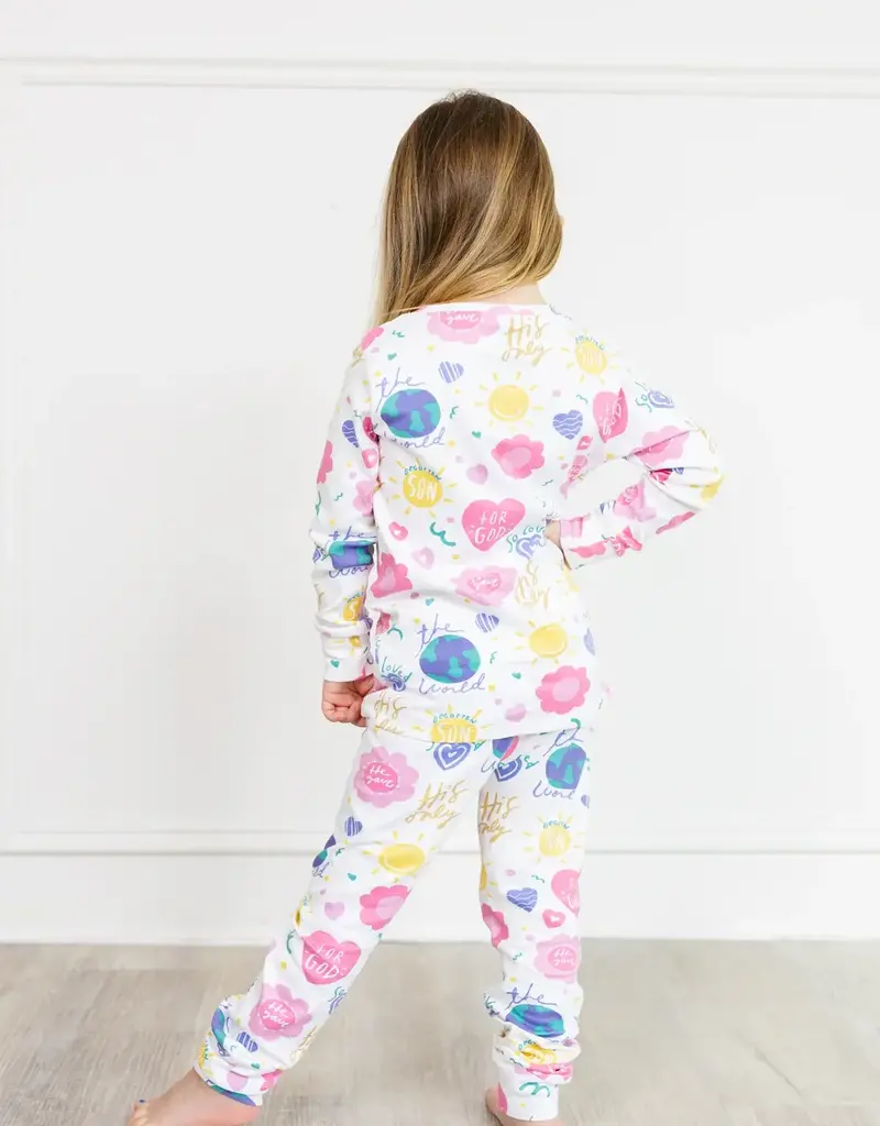 For God So Loved The World PJ Long Sleeve Set Cotton
