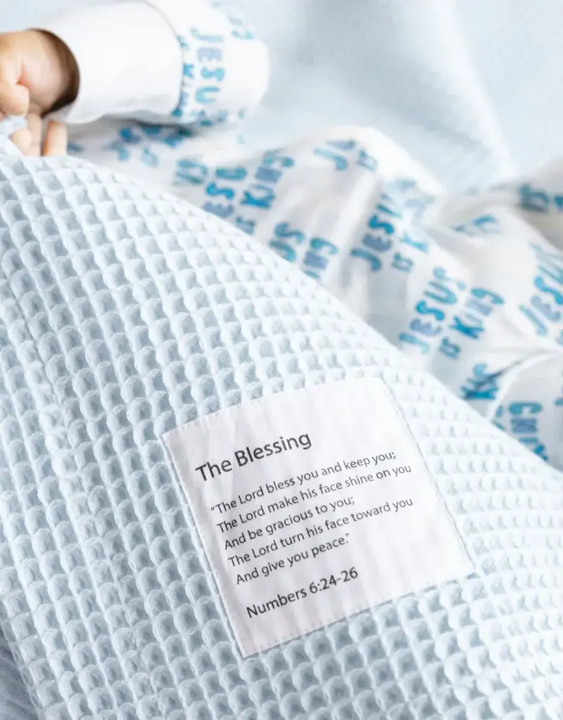Jesus Is King Blue PJ Footless Onesie Bamboo