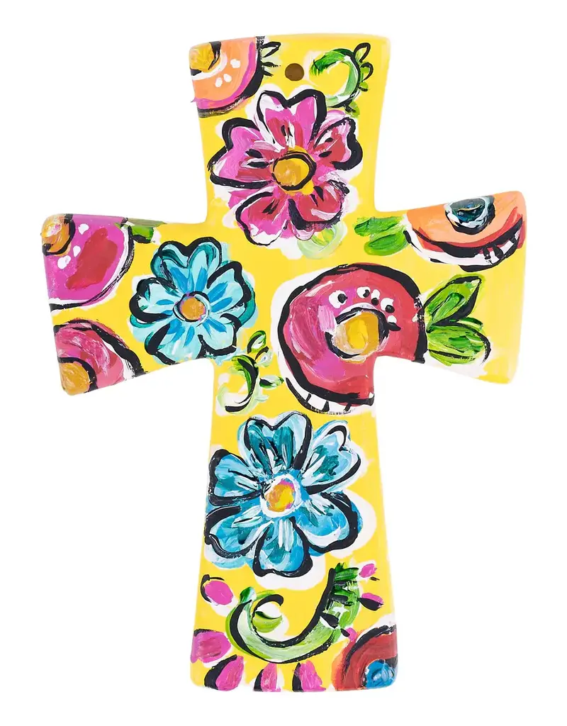 Yellow Floral Cross