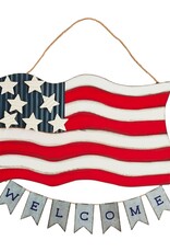 American Flag Tin Door Hanger