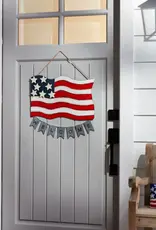 American Flag Tin Door Hanger