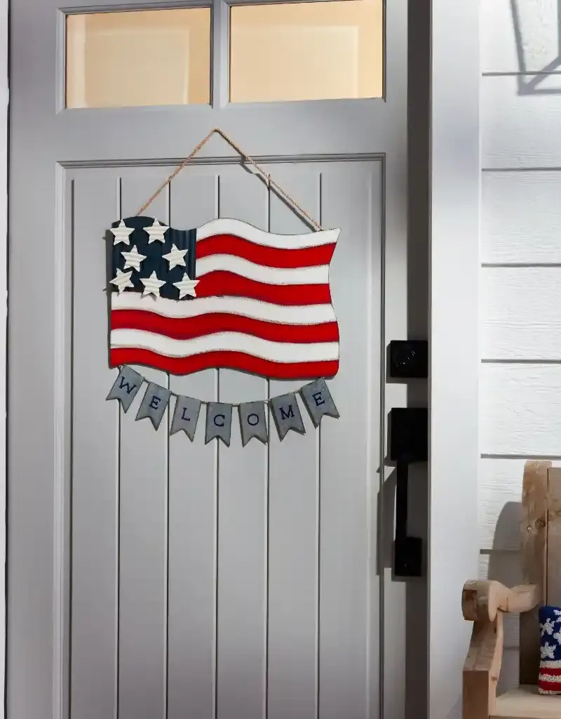 American Flag Tin Door Hanger
