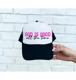 God Is Good Black & White Trucker Hat