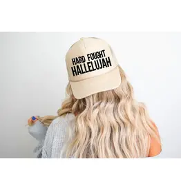 Hard Fought Hallelujah Tan Trucker Hat