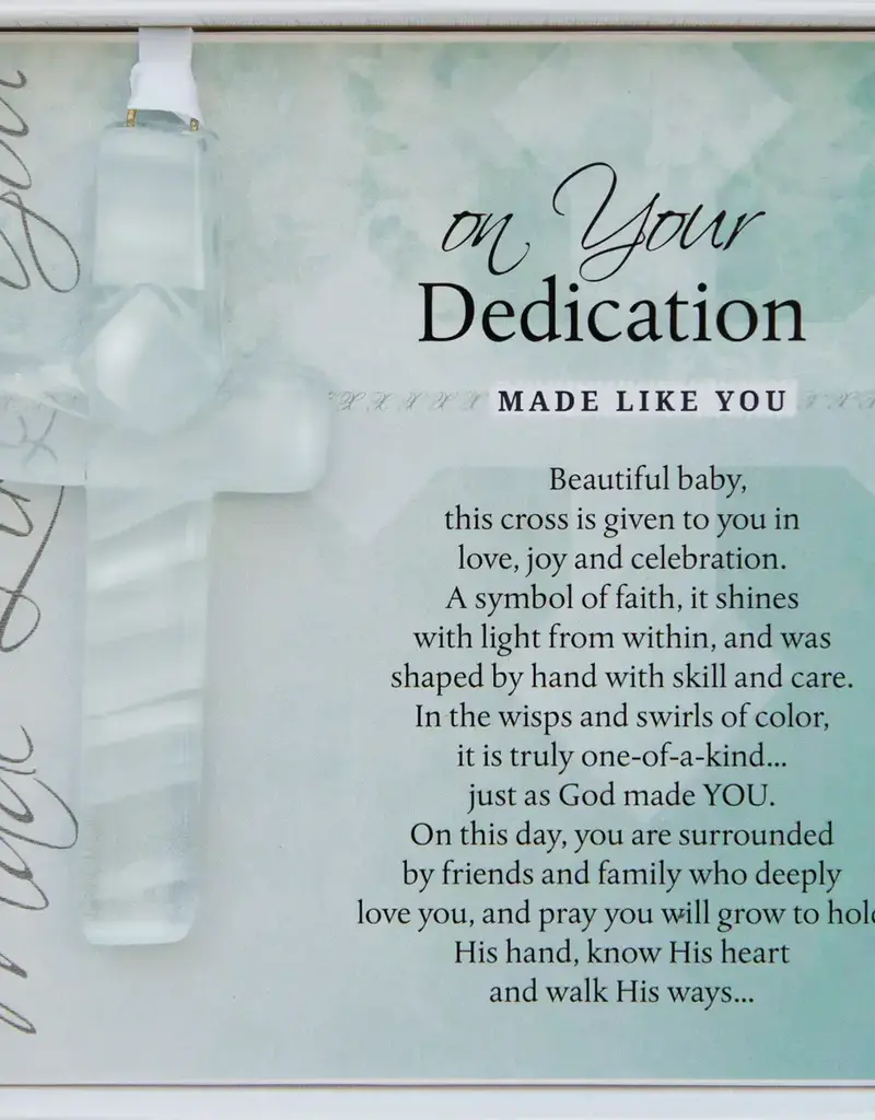 Baby Dedication Gift USA Handmade Glass Cross