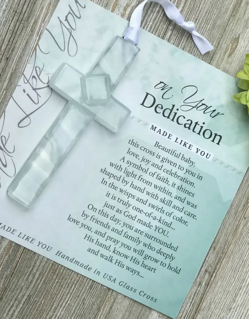 Baby Dedication Gift USA Handmade Glass Cross
